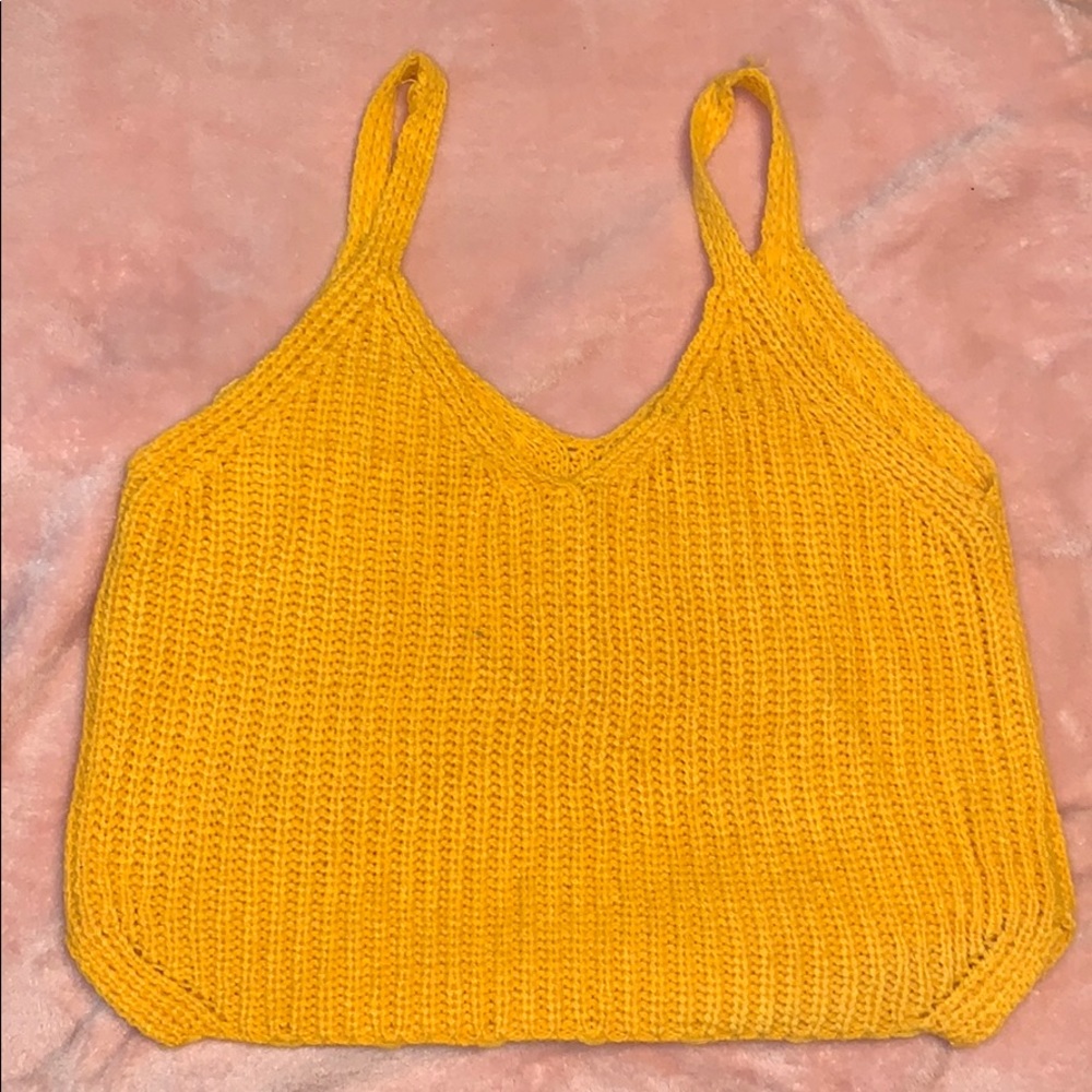 Orange knitted tank top
